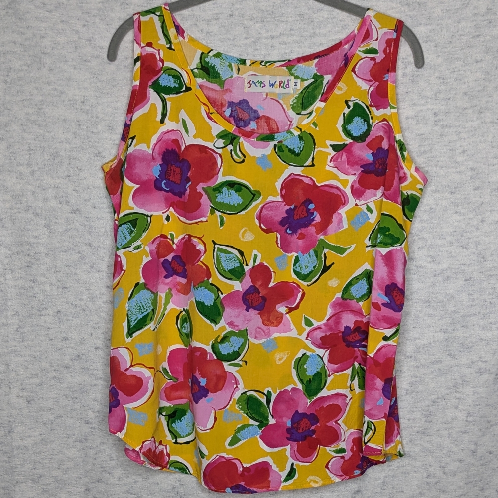 Jams World Floral Tank Top Multicolor Sz M Vacation Vibe